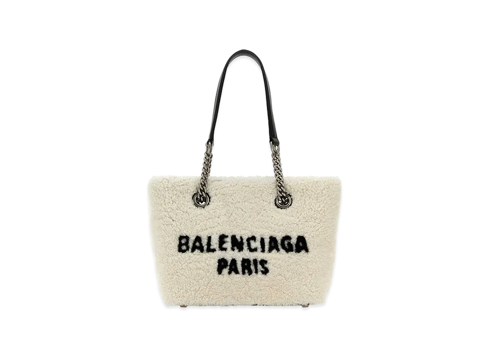 BALENCIAGA Women's Shearling Duty Free S Handbag "White"