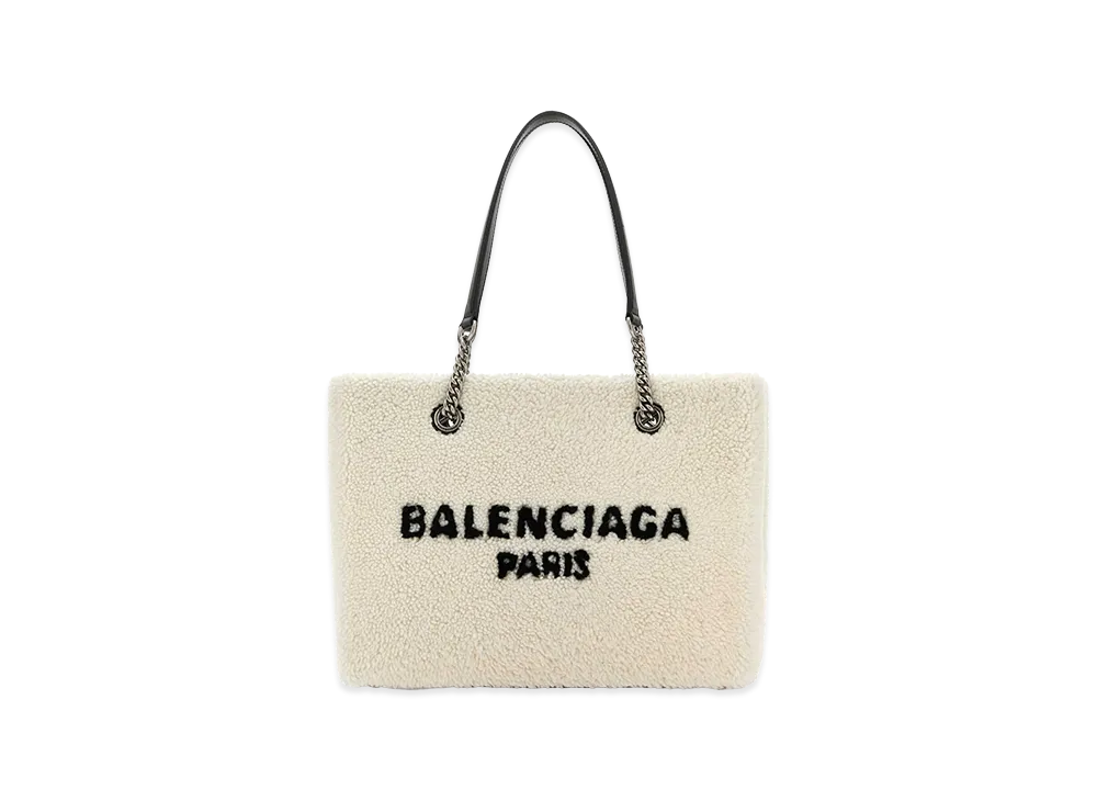 BALENCIAGA Women's Shearling Duty Free M Handbag "White"