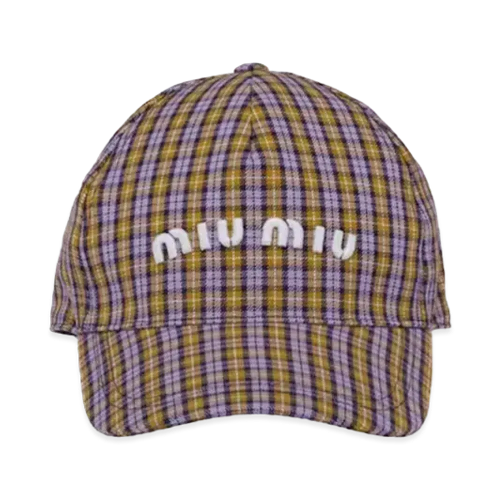 MIU MIU Print Fabric Baseball Cap "Light Purple"