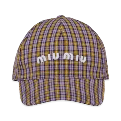 MIU MIU Print Fabric Baseball Cap "Light Purple"