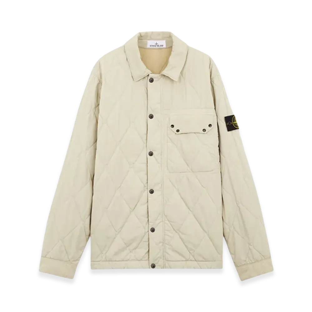 Stone Island Q0633 50 Fili Nylon Cotton Shirt Jacket with Internal Padding - 24FW "Off White"