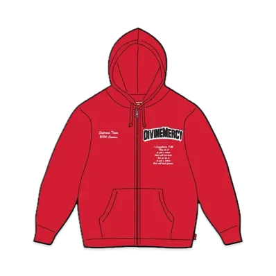 Supreme Salvation Zip Up Hooded Sweatshirt "Red"