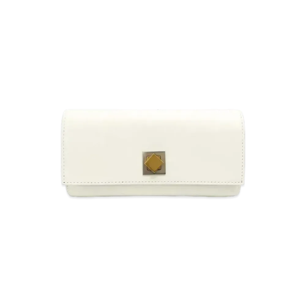 Bottega Veneta Calfskin Trifold Wallet "White"