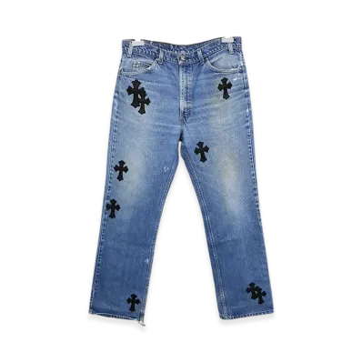 Chrome Hearts x Levi's 517 Cross Patch Denim Pants "Blue"