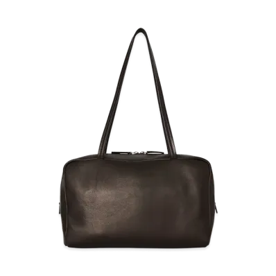 The Row Women's Astra Leather Bowling Bag "Dark Brown"