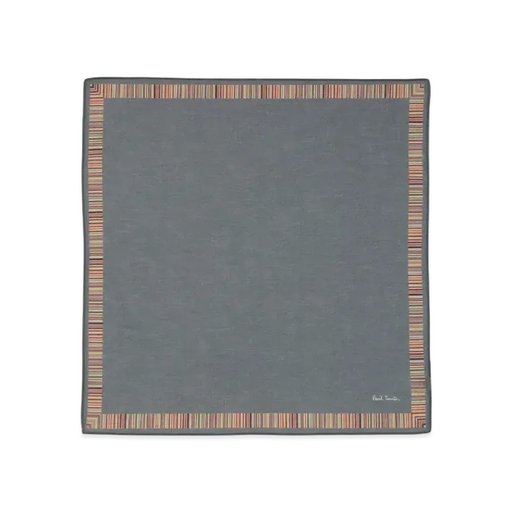 Paul Smith Signature Stripe-Trimmed Handkerchief "ChacoalGray"