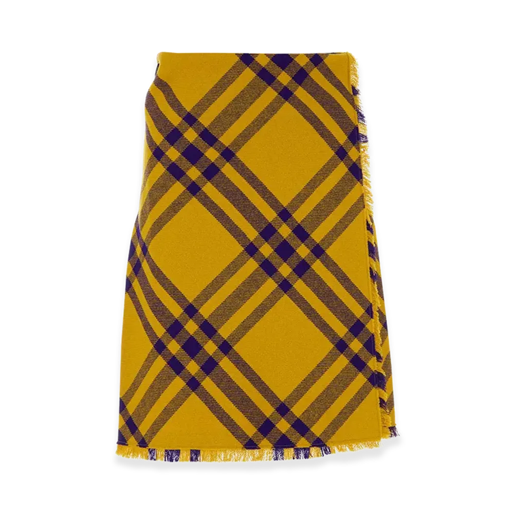Burberry Women's Embroidered Wool Skirt "Yellow"