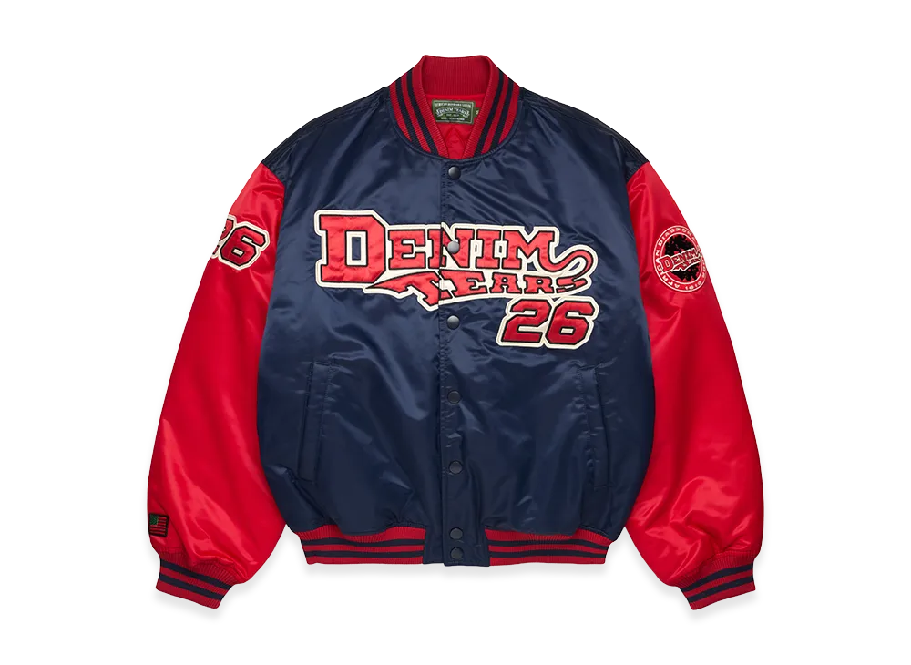 DENIM TEARS DT Baseball Varsity Jacket "Navy"