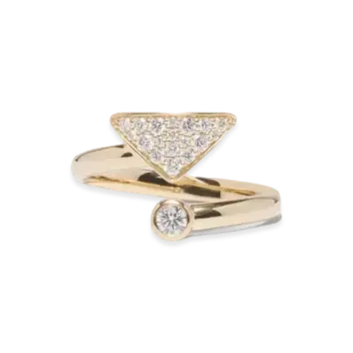 PRADA Eternal Gold Contrarie Ring in Yellow Gold with Diamonds