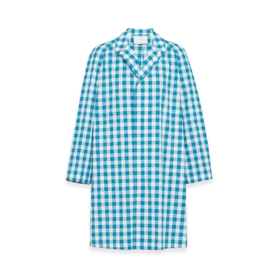 PRADA Cotton Coat "White/Turquoise"
