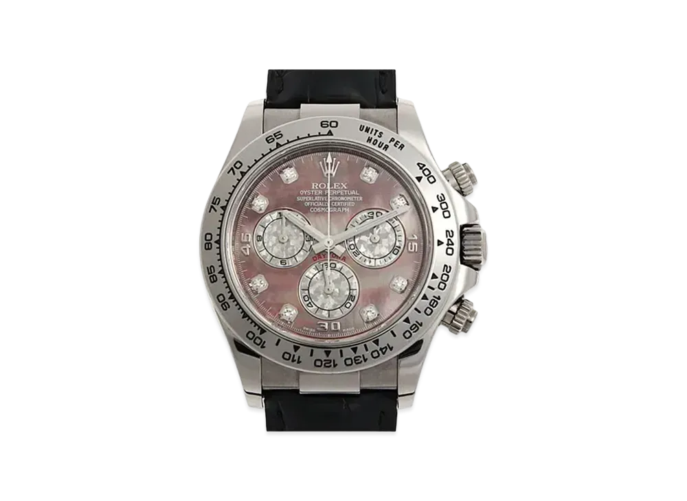 ROLEX Cosmograph Daytona 8P Diamonds "Black Shell/White Gold"
