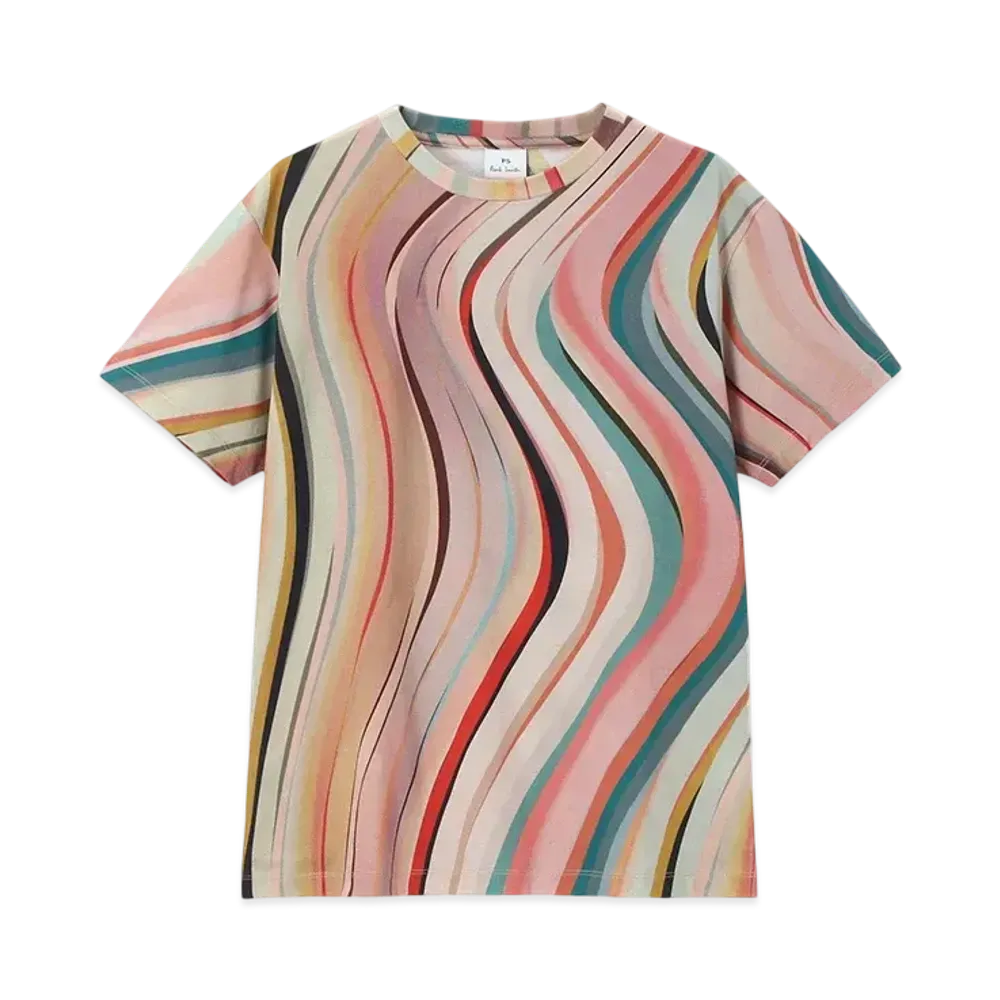 Paul Smith Women's Swirl Allover Short Sleeve T-Shirt "Multi"