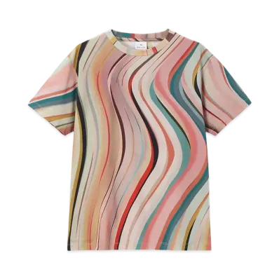Paul Smith Women's Swirl Allover Short Sleeve T-Shirt "Multi"