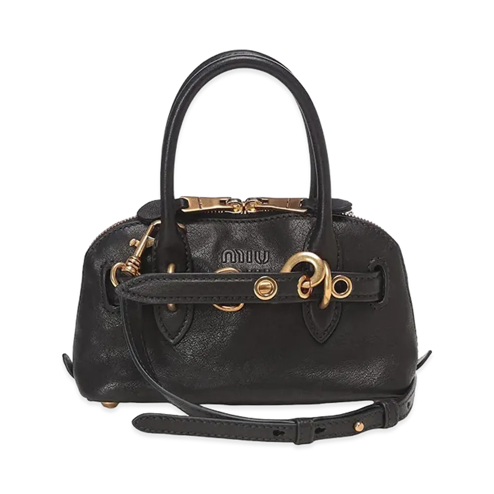 MIU MIU Women's Aventure Mini Nappa Leather Bag "Black"
