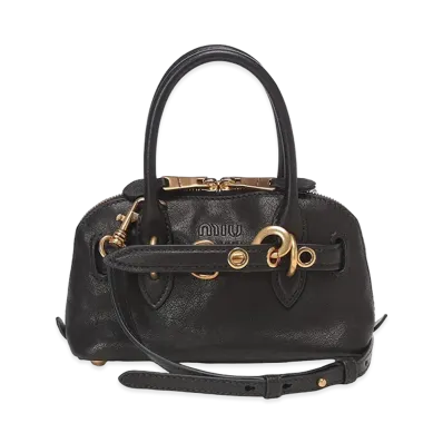 MIU MIU Women's Aventure Mini Nappa Leather Bag "Black"