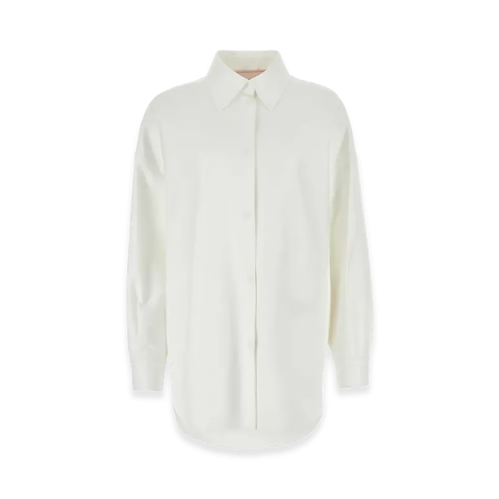 Valentino Women's Cotton Blend Oversize Shirt "White"