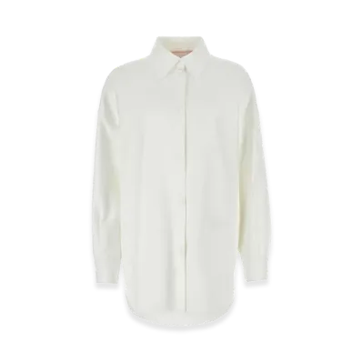Valentino Women's Cotton Blend Oversize Shirt "White"