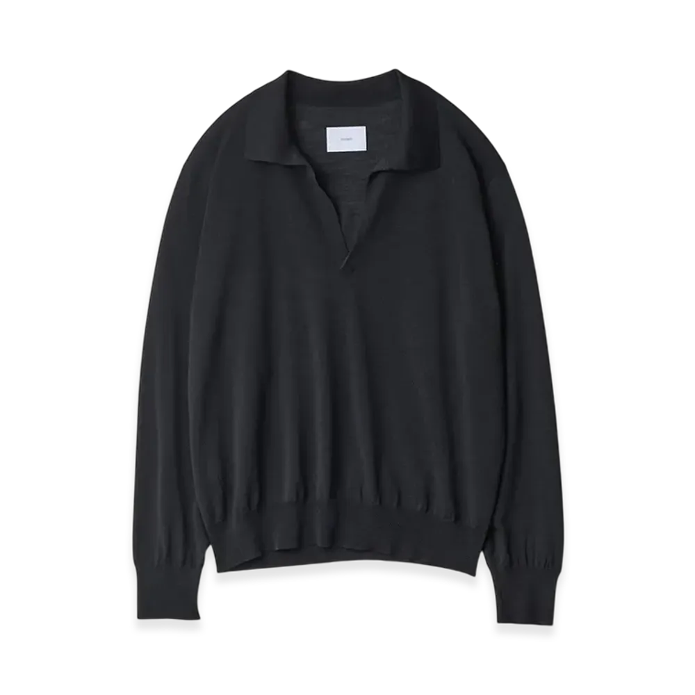 ssstein Wool/Silk Knit Skipper LS "Dark Navy"