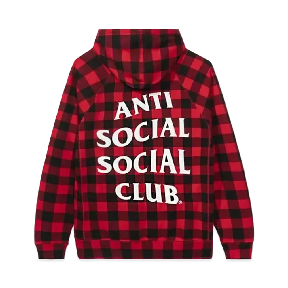 ANTI SOCIAL SOCIAL CLUB Crossed Out Hoodie Checke"Red" "Red" (FW20)