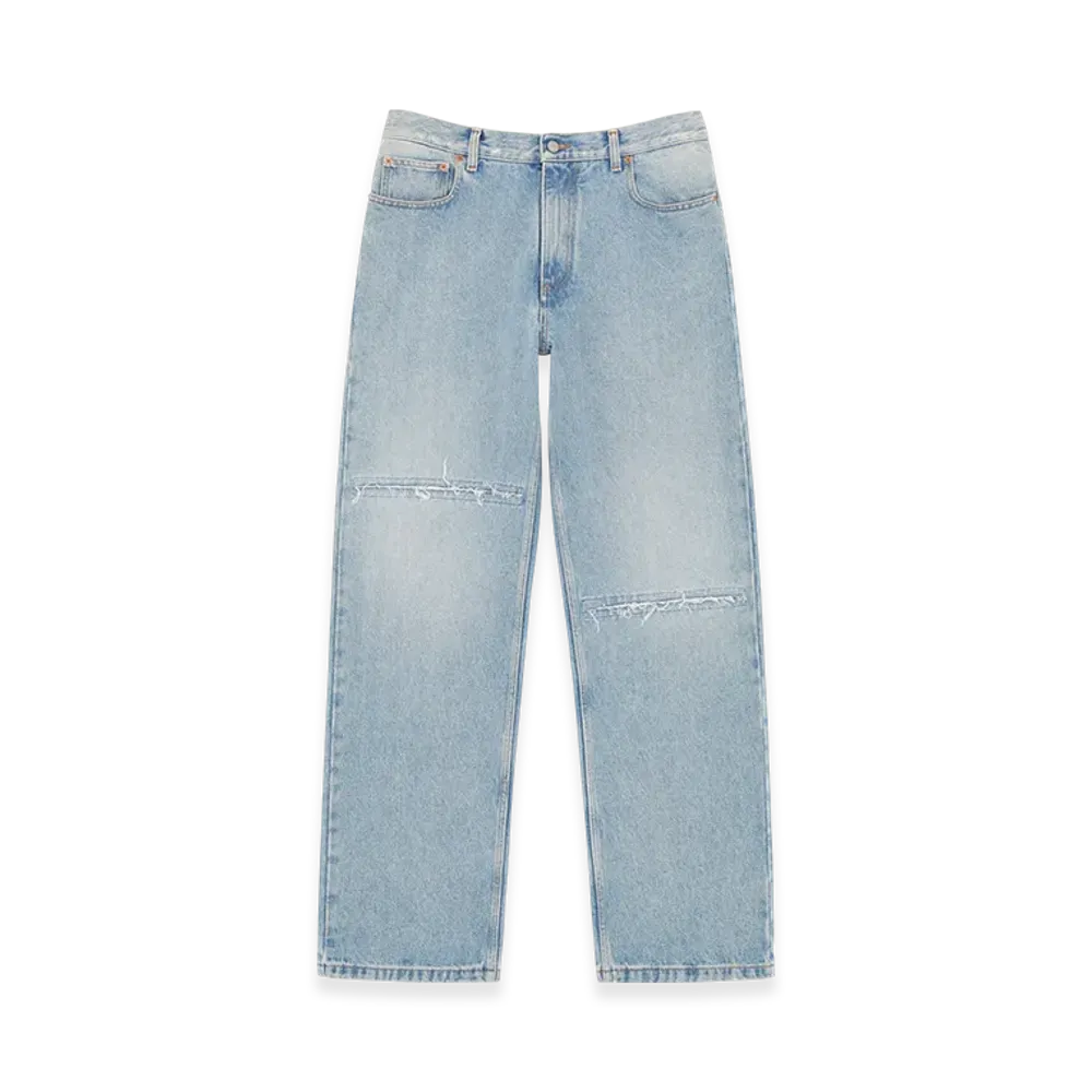 MM6 Maison Margiela Men's Blue Denim Trousers "Light Blue"