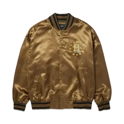 HUF Galactic Stack Baseball Jacket "Camel"