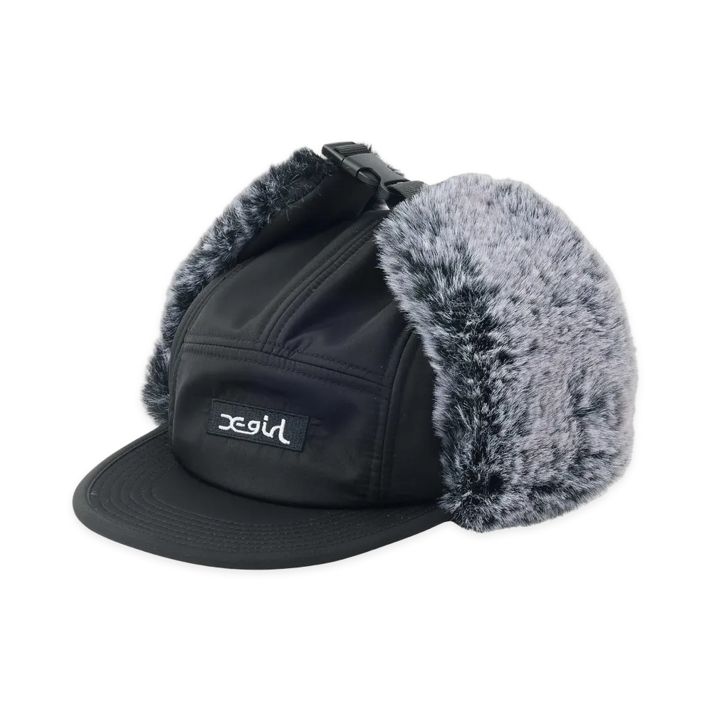 X-Girl Women's Box Logo Embroidered Dog Ear Jet Cap "Black"
