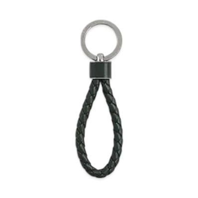 Bottega Veneta Intreccio Key Ring "Dark Green"
