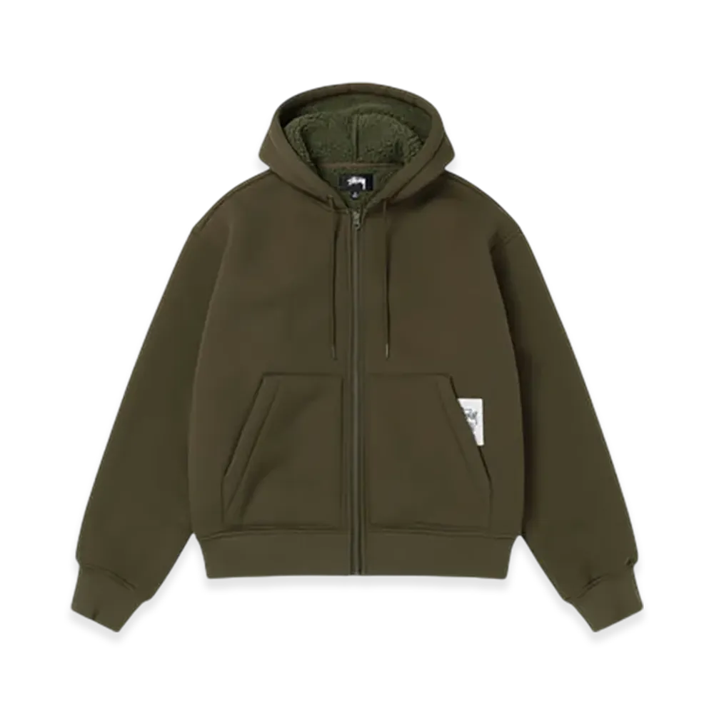 Stussy Bonded Sherpa Hoodie "Green"