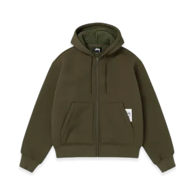 Stussy Bonded Sherpa Hoodie "Green"