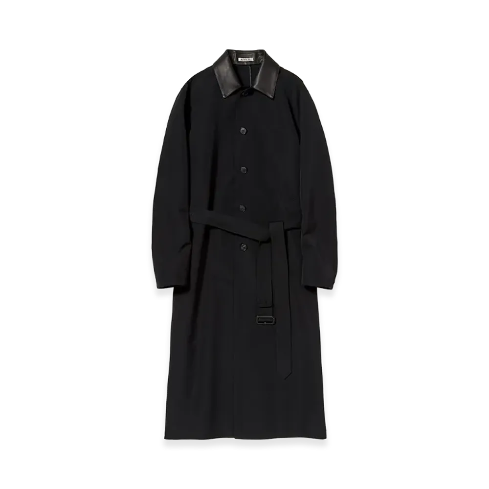 AURALEE Wool Max Canvas Coat "Black"