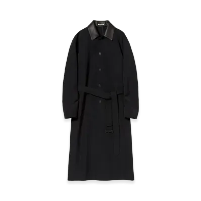 AURALEE Wool Max Canvas Coat "Black"