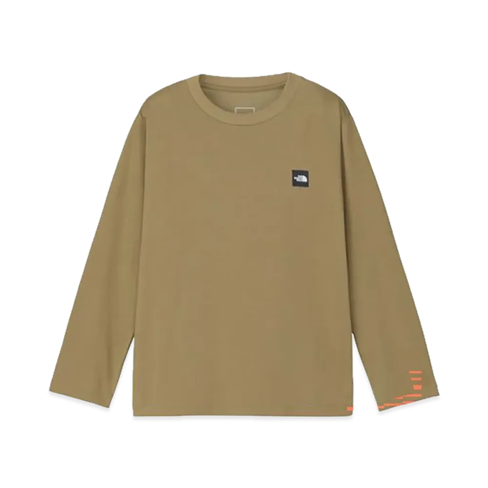 The North Face Long Sleeve Small Box Logo Tee Kids "Classic Khaki"