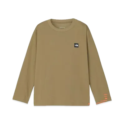 The North Face Long Sleeve Small Box Logo Tee Kids "Classic Khaki"