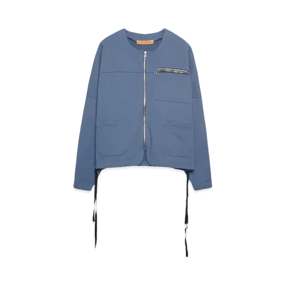 STUDIO SEVEN ZIPUP BIG CREW SWEAT 2 "NAVY"