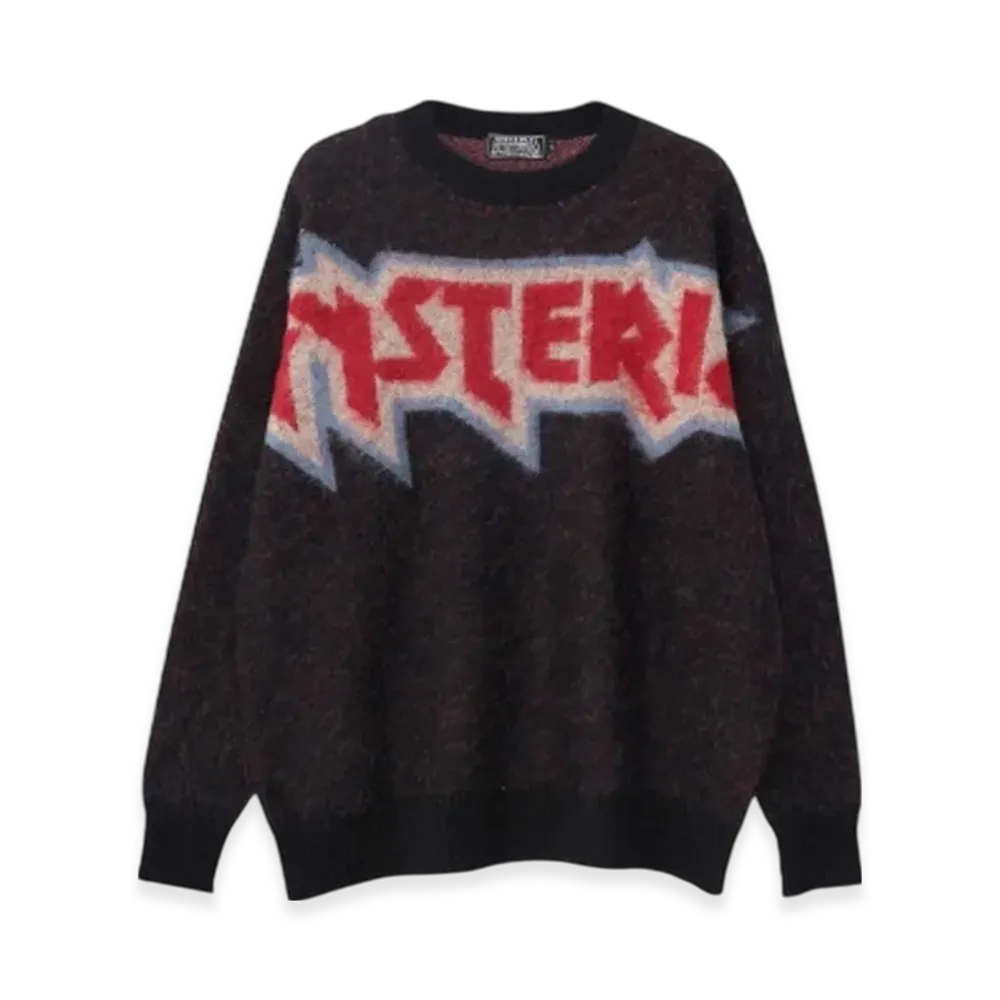 HYSTERIC GLAMOUR Maiden Logo Jacquard Sweater "Black"
