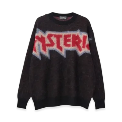HYSTERIC GLAMOUR Maiden Logo Jacquard Sweater "Black"