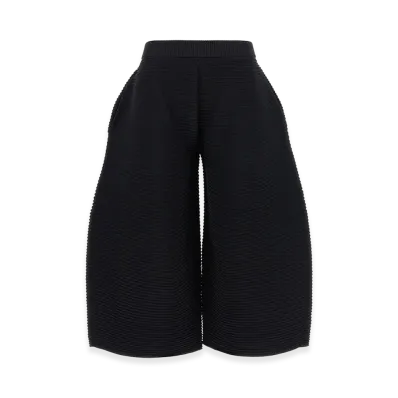 ISSEY MIYAKE Womens Corrugated Knit Pants "Black"