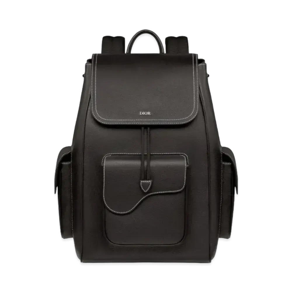 Dior Saddle Backpack Grained Calfskin "Black"