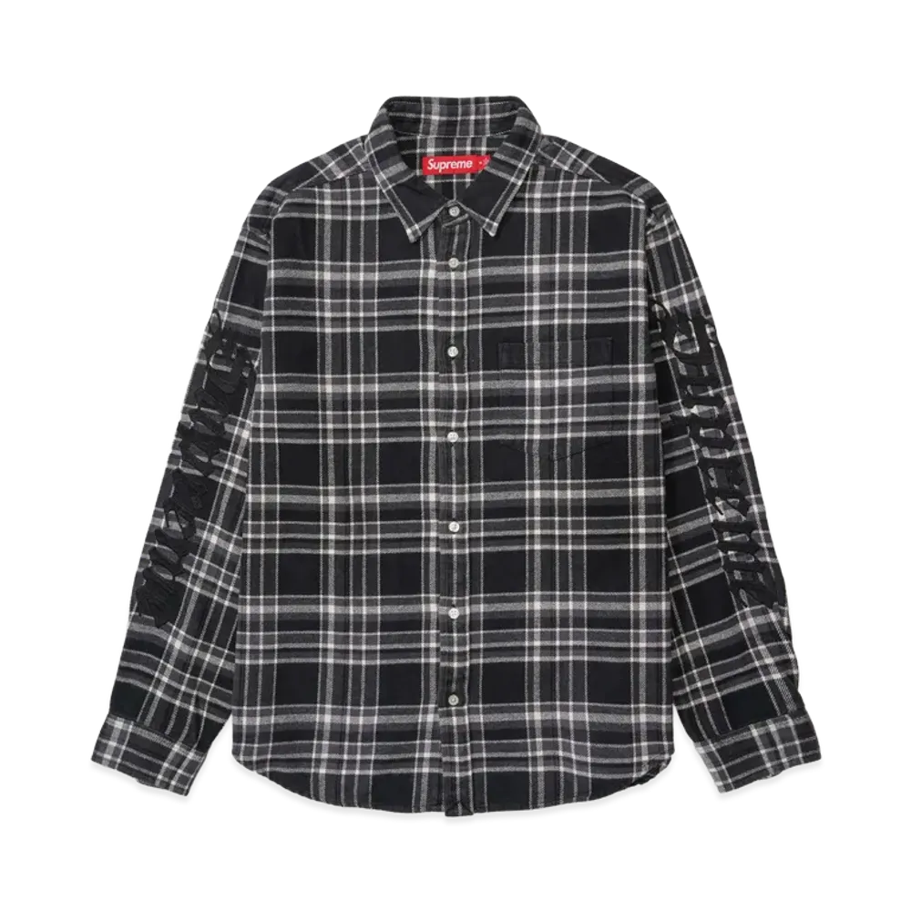 Supreme Old English Plaid Flannel Shirt "Black"