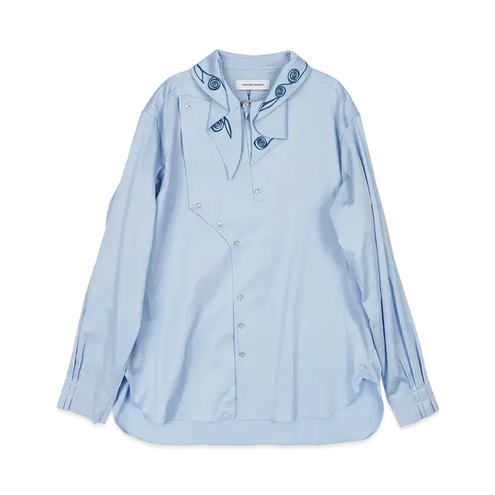KIKO KOSTADINOV Nesebur Embroidered Shirt "Ice Blue"