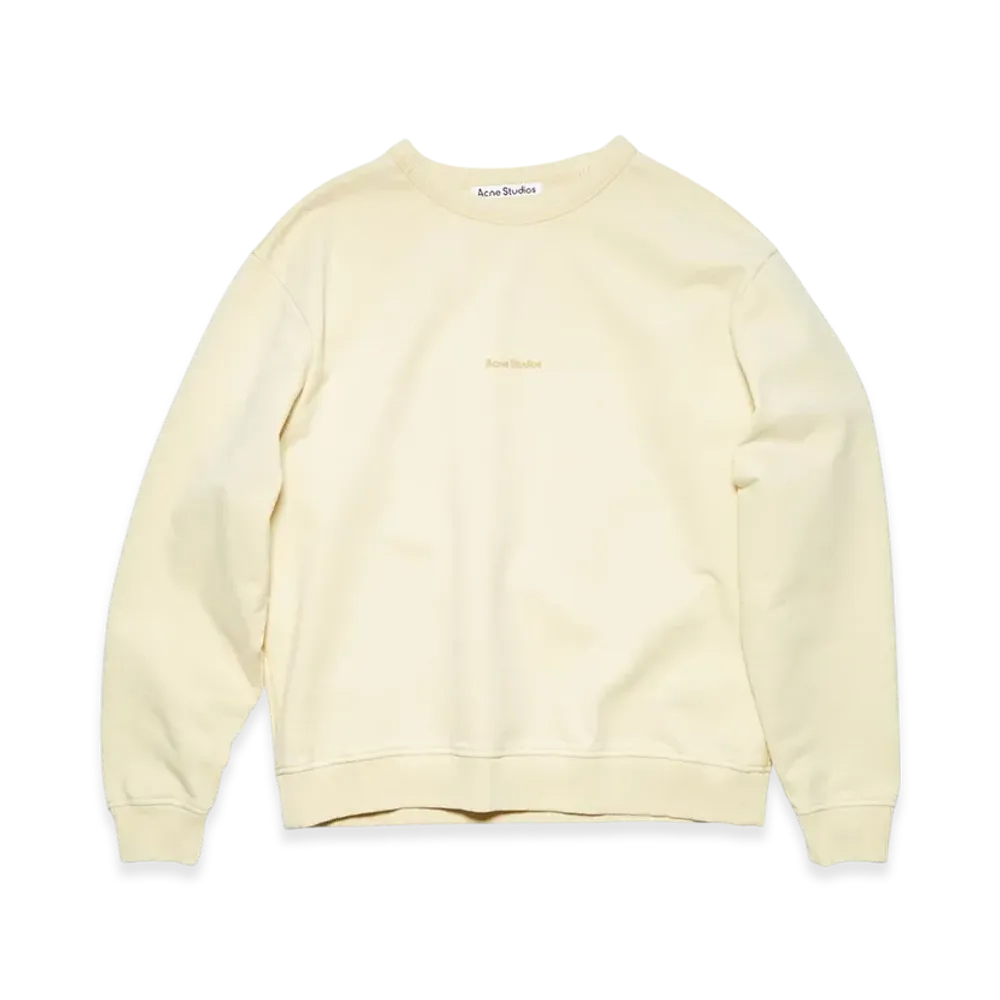 Acne Studios Logo Crewneck Sweatshirt "Vanilla Yellow"