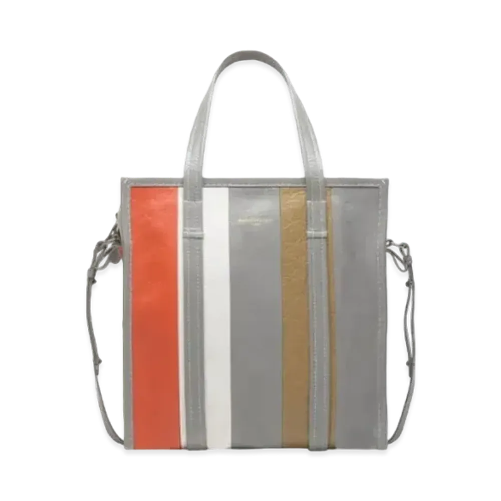 BALENCIAGA Bazaar Small Shopping Bag "Beige/Orange/Taupe"