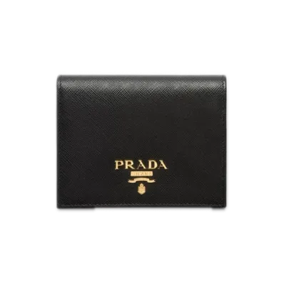 PRADA Saffiano Multicolor Wallet "Black/Pale Pink"