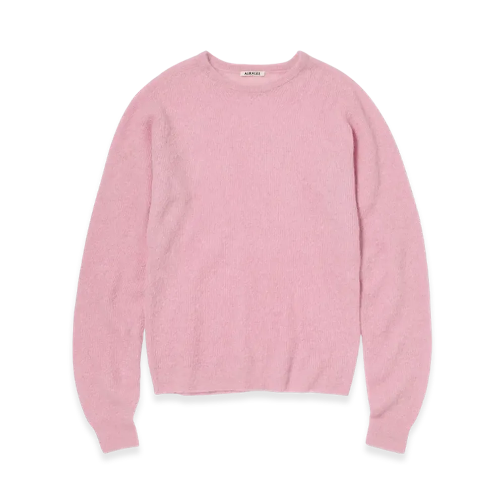 AURALEE Baby Suri Alpaca Sheer Knit P/O "Pink"