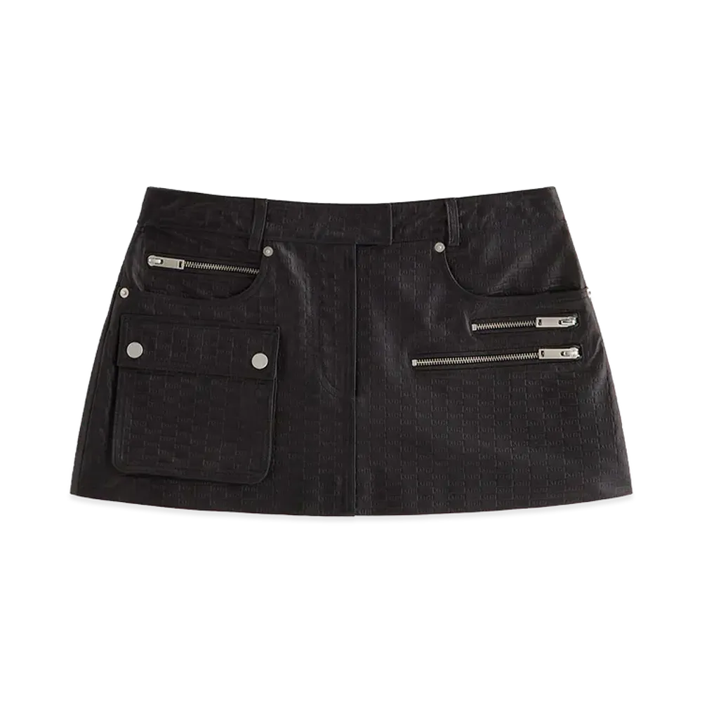 Kith x Lisa Women's Nari Monogram Leather Mini Skirt "Black"