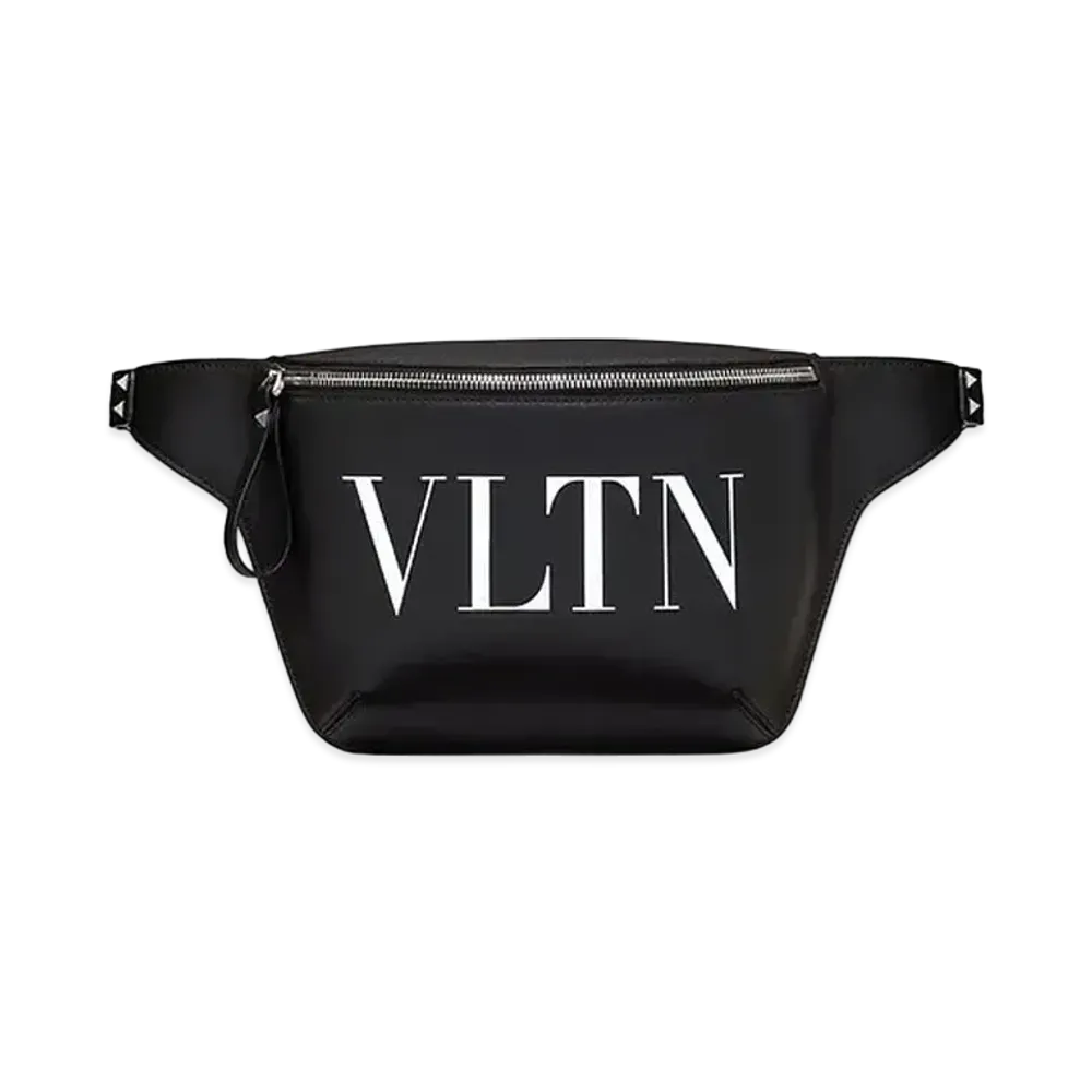 Valentino VLTN Leather Belt Bag "Black/White"