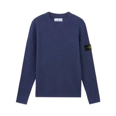 Stone Island 553C2 Full Rib RWS Wool "Mid Blue"