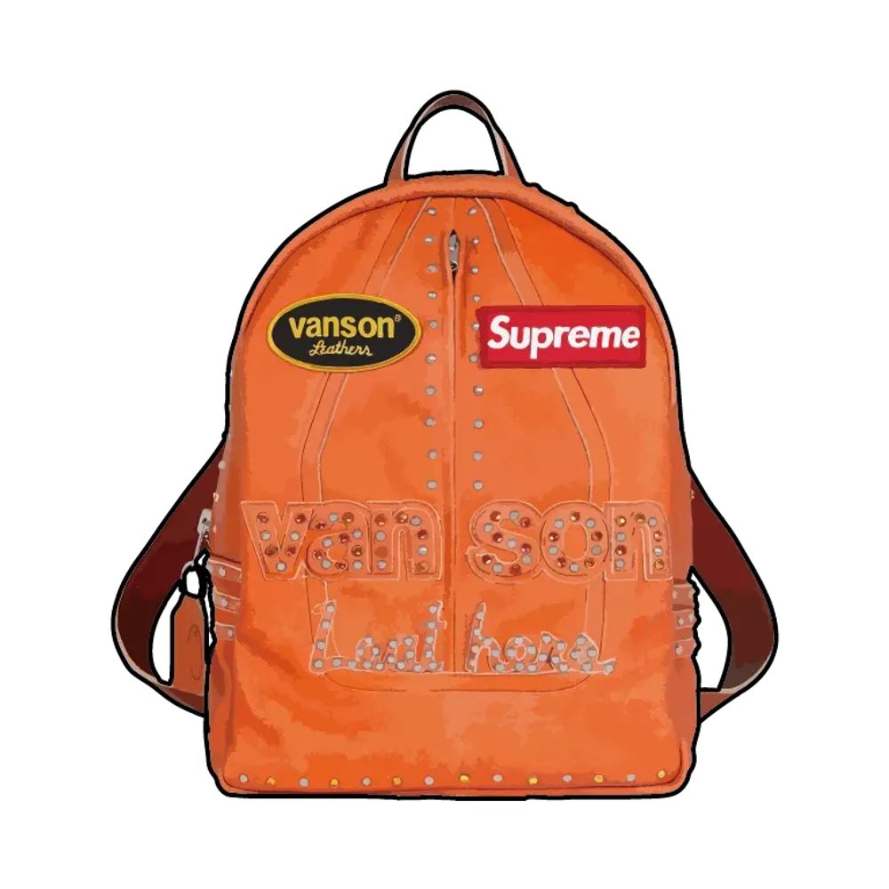 Supreme x B.B. Simon Vanson Leathers Backpack "Orange"