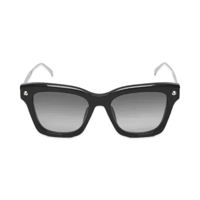 Alexander McQUEEN Spike Studs Soft Square Sunglasses "Black"