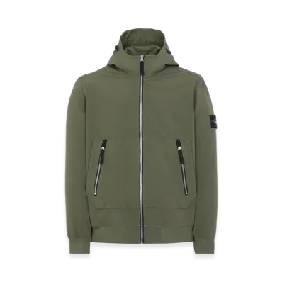 Stone Island 40727 Light Soft Shell Hooded Jacket - 21SS "Olive Green"